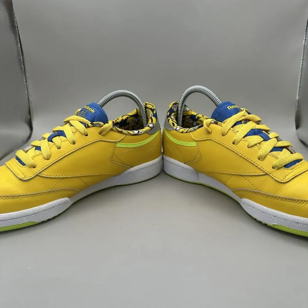 Reebok Minions Club C 85 Shoes Big Kids Size 6 Yellow Leather Sneakers FX3352